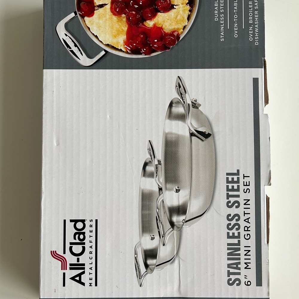 All-Clad Stainless Steel Mini Gratin Cookware Set - Silver